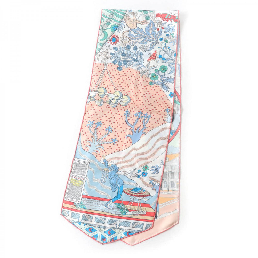 HERMES Stall Main: 100% silk multicolor Maxi Twilly LE PREMIER CHANT WOW Women Used Authentic