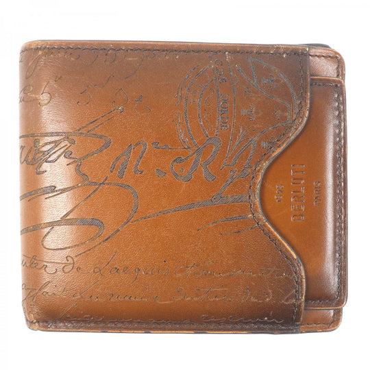 Berluti Bifold Wallet Main: Leather Brown mens Used Authentic
