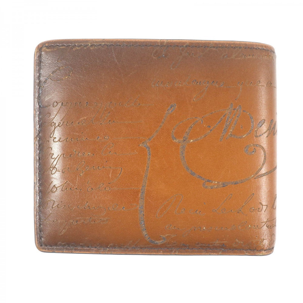 Berluti Bifold Wallet Main: Leather Brown mens Used Authentic