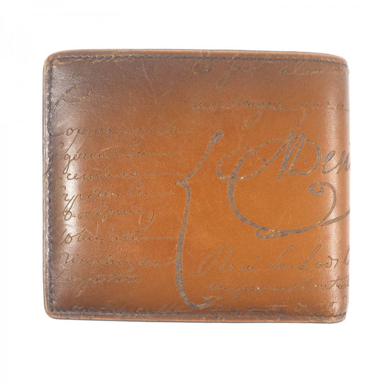 Berluti Bifold Wallet Main: Leather Brown mens Used Authentic