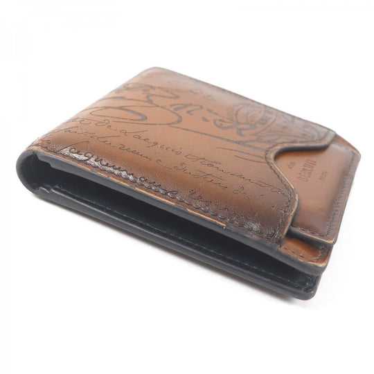 Berluti Bifold Wallet Main: Leather Brown mens Used Authentic