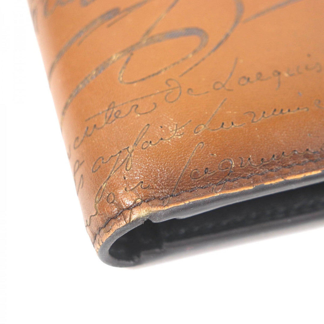 Berluti Bifold Wallet Main: Leather Brown mens Used Authentic