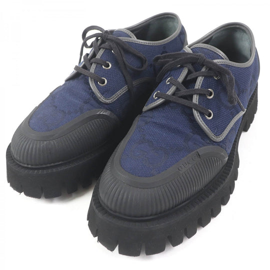 GUCCI Leather shoes 699552 Main: Canvas, Main: Leather, Main: Rubber Navy mens 7 Used Authentic