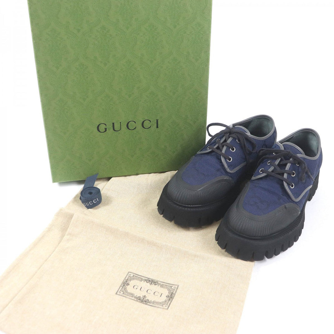 GUCCI Leather shoes 699552 Main: Canvas, Main: Leather, Main: Rubber Navy mens 7 Used Authentic