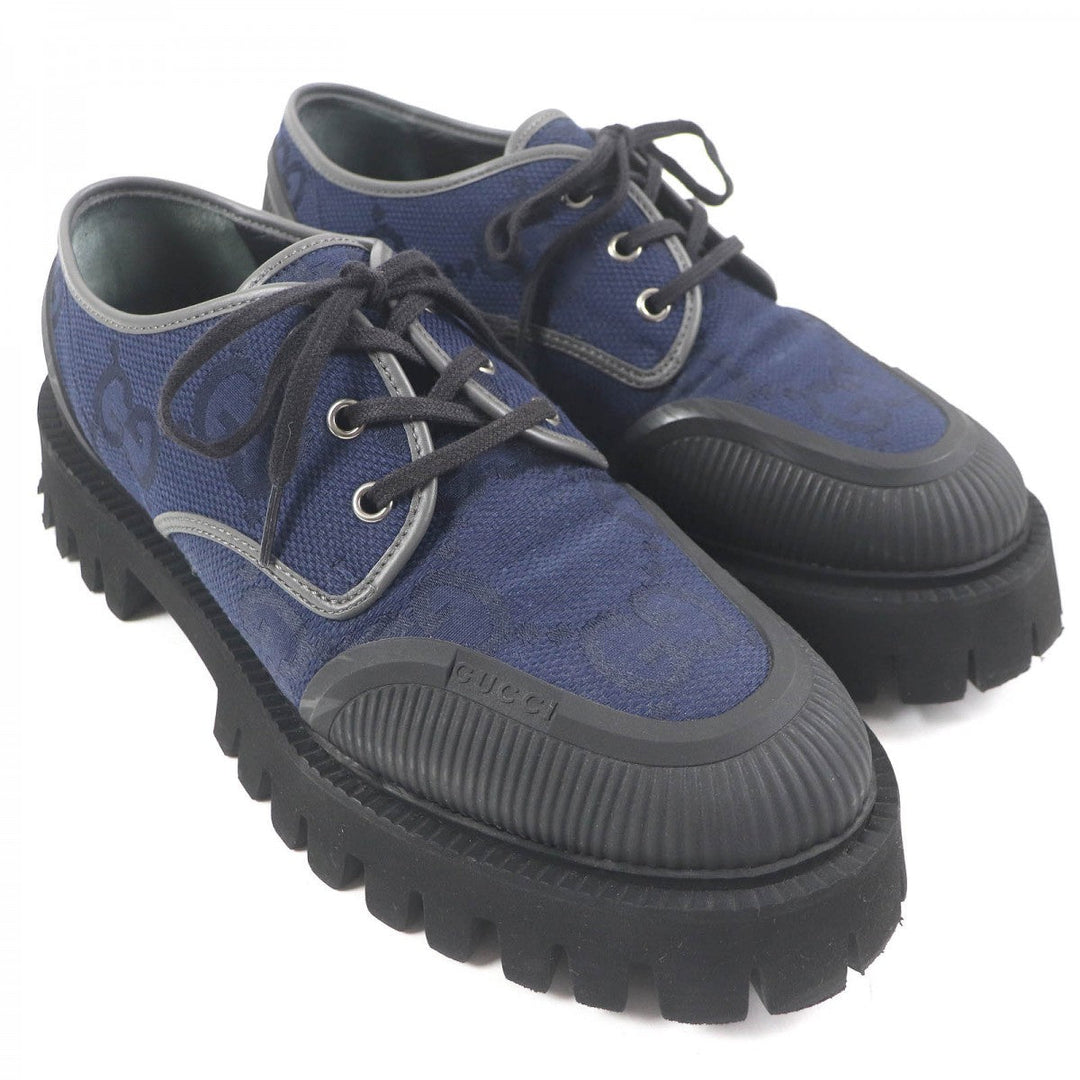 GUCCI Leather shoes 699552 Main: Canvas, Main: Leather, Main: Rubber Navy mens 7 Used Authentic