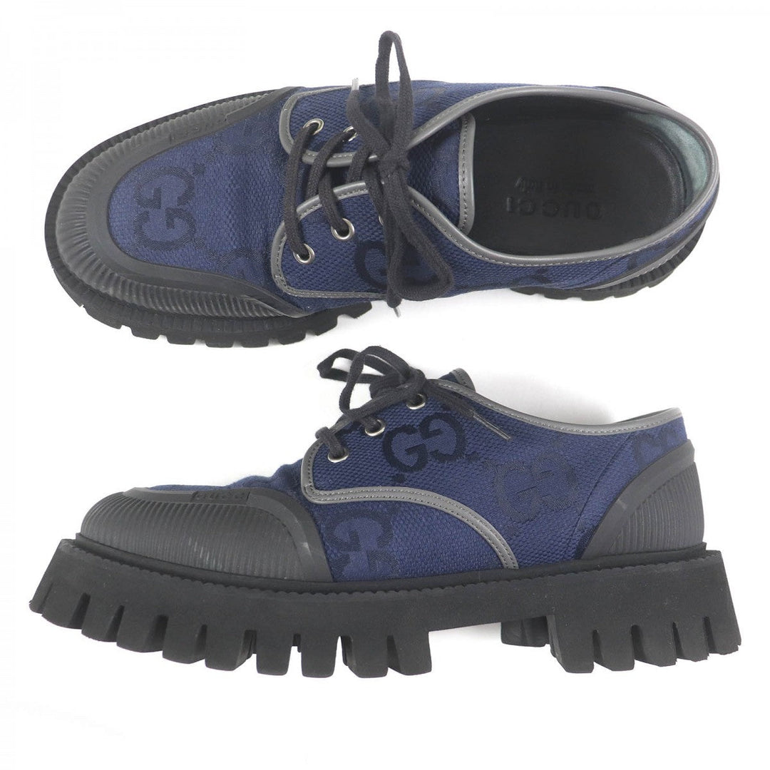 GUCCI Leather shoes 699552 Main: Canvas, Main: Leather, Main: Rubber Navy mens 7 Used Authentic