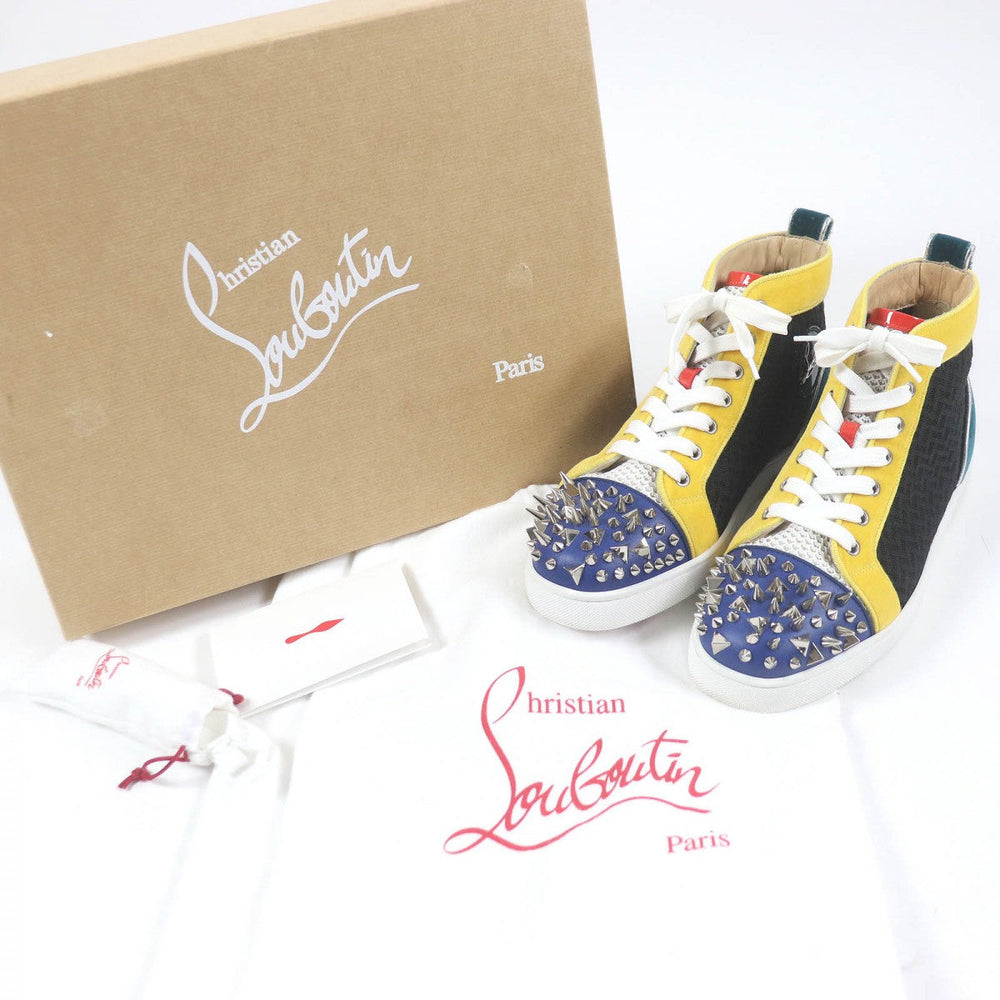 Christian Louboutin High cut sneakers Main: Leather, Main: Mesh multicolor LOU PIK PIK ORLATO FLAT mens 40.5 Used Authentic