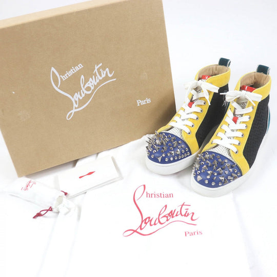 Christian Louboutin High cut sneakers Main: Leather, Main: Mesh multicolor LOU PIK PIK ORLATO FLAT mens 40.5 Used Authentic