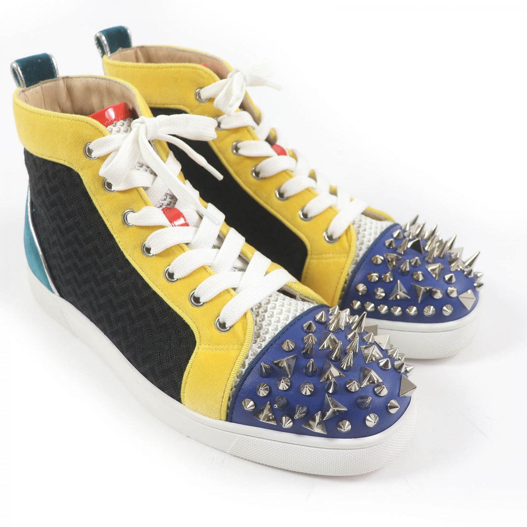 Christian Louboutin High cut sneakers Main: Leather, Main: Mesh multicolor LOU PIK PIK ORLATO FLAT mens 40.5 Used Authentic
