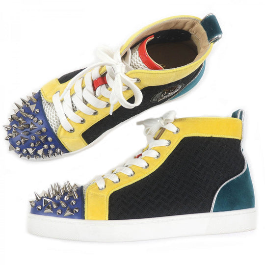 Christian Louboutin High cut sneakers Main: Leather, Main: Mesh multicolor LOU PIK PIK ORLATO FLAT mens 40.5 Used Authentic