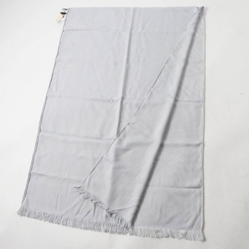HERMES Scarf H262494S Main: 85% cashmere, Main: 15% silk Light gray New Libris Women Used Authentic