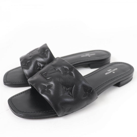 LOUIS VUITTON Sandals Main: Leather black Revival Line Women 36 Used Authentic