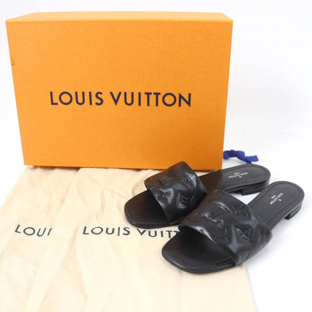LOUIS VUITTON Sandals Main: Leather black Revival Line Women 36 Used Authentic