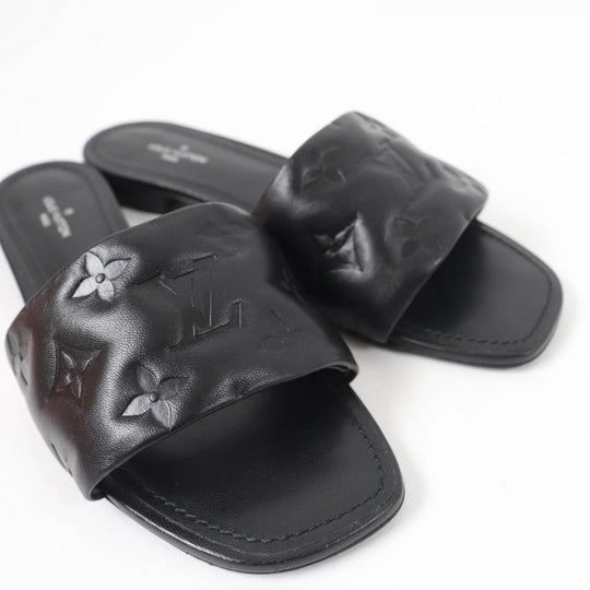 LOUIS VUITTON Sandals Main: Leather black Revival Line Women 36 Used Authentic