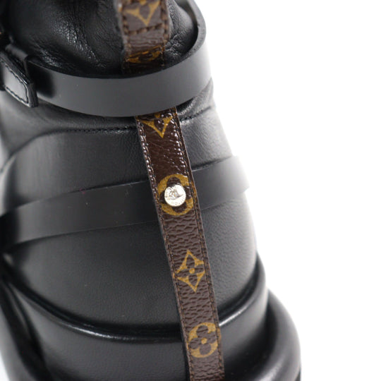 LOUIS VUITTON Ankle boots 1A9C0F Main: Leather black Square Pillow Line Women 37 Used Authentic