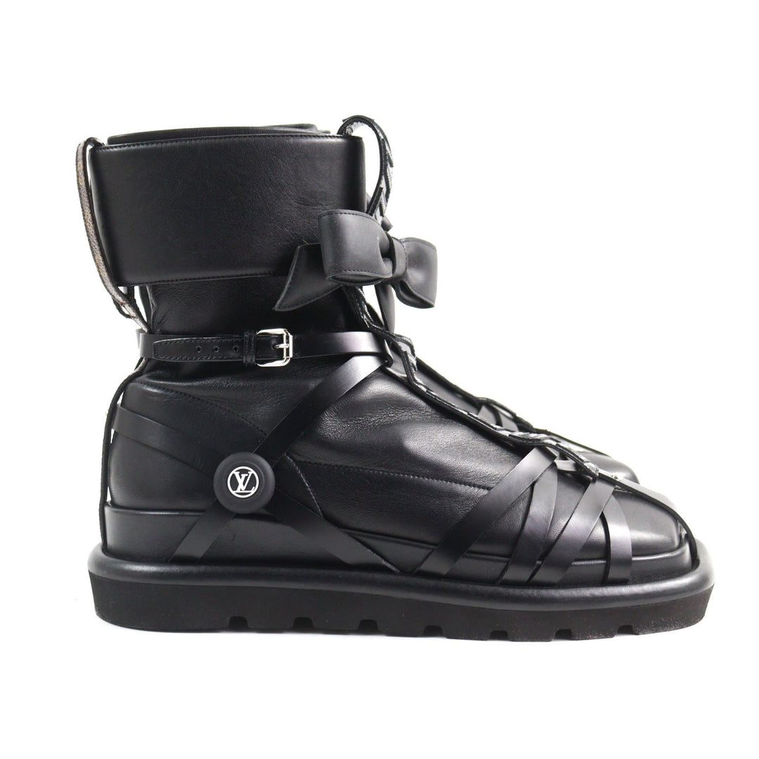 LOUIS VUITTON Ankle boots 1A9C0F Main: Leather black Square Pillow Line Women 37 Used Authentic