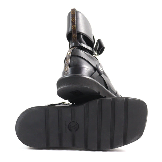 LOUIS VUITTON Ankle boots 1A9C0F Main: Leather black Square Pillow Line Women 37 Used Authentic