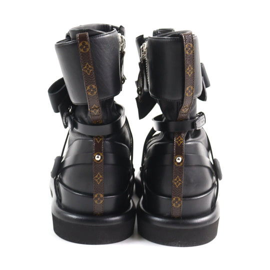 LOUIS VUITTON Ankle boots 1A9C0F Main: Leather black Square Pillow Line Women 37 Used Authentic