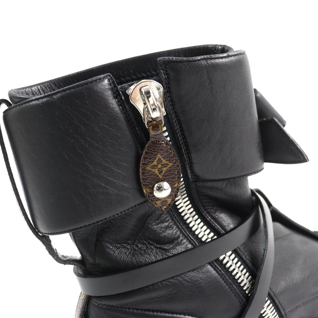 LOUIS VUITTON Ankle boots 1A9C0F Main: Leather black Square Pillow Line Women 37 Used Authentic