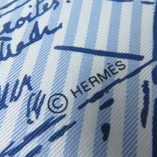 HERMES scarf Main: 100% silk Blue type Carre70 Caregean Naissance dune idee The birth of an idea Women Used Authentic
