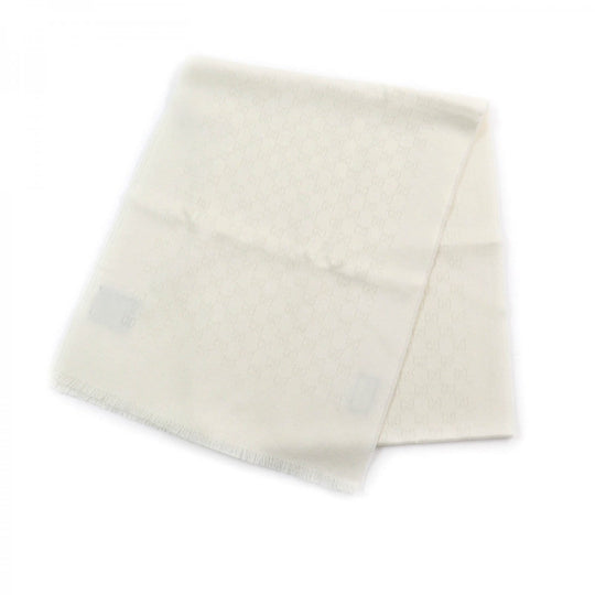 GUCCI Scarf Main: 100% cashmere Ivory Women Used Authentic