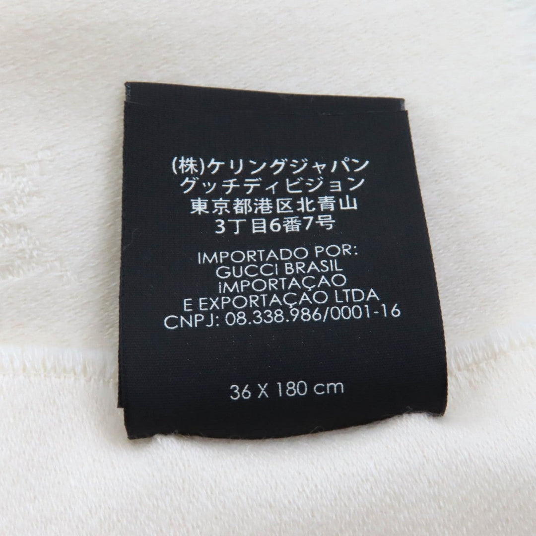 GUCCI Scarf Main: 100% cashmere Ivory Women Used Authentic