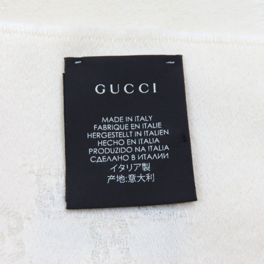GUCCI Scarf Main: 100% cashmere Ivory Women Used Authentic