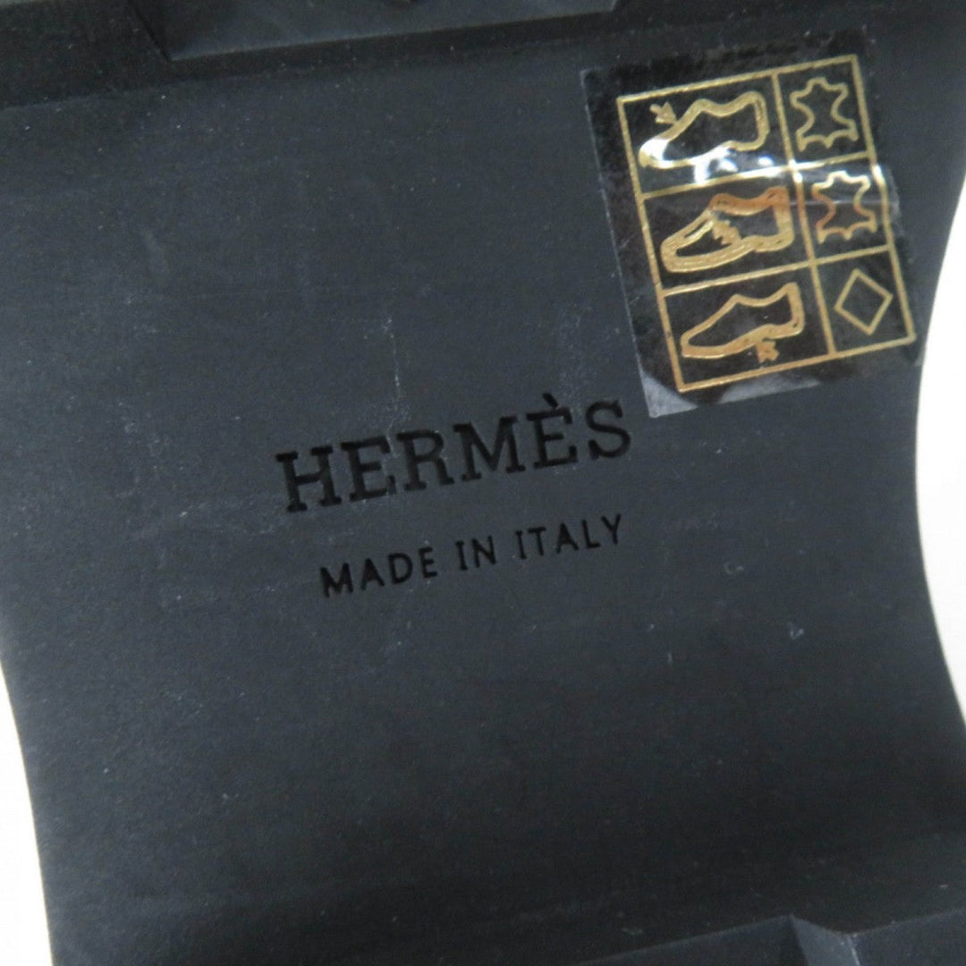 HERMES Knee-high boots 222048Z Main: Leather black Fuji Women 38.5 Used Authentic