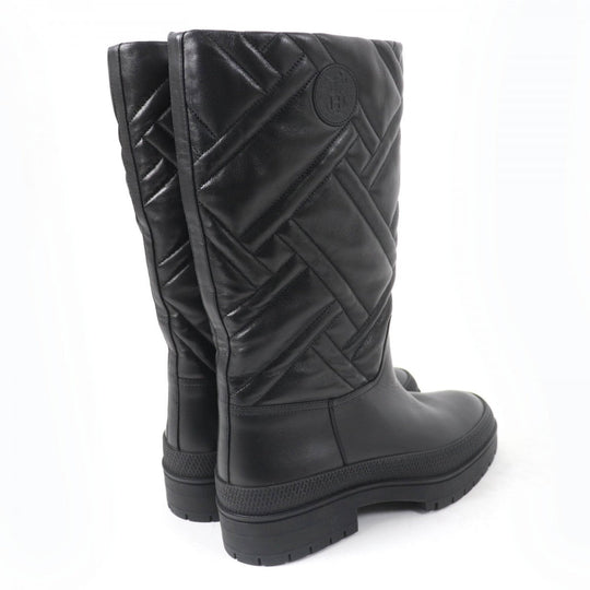 HERMES Knee-high boots 222048Z Main: Leather black Fuji Women 38.5 Used Authentic