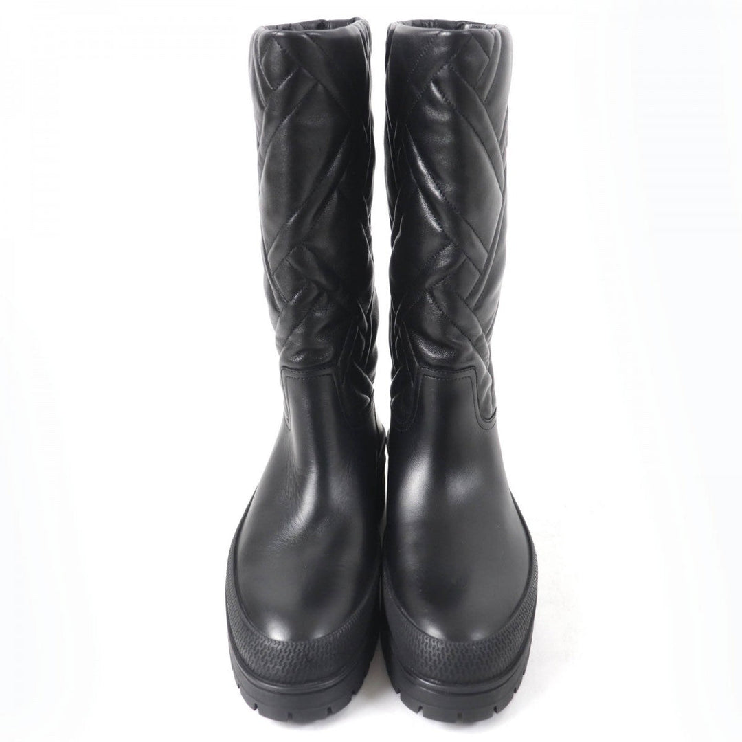 HERMES Knee-high boots 222048Z Main: Leather black Fuji Women 38.5 Used Authentic