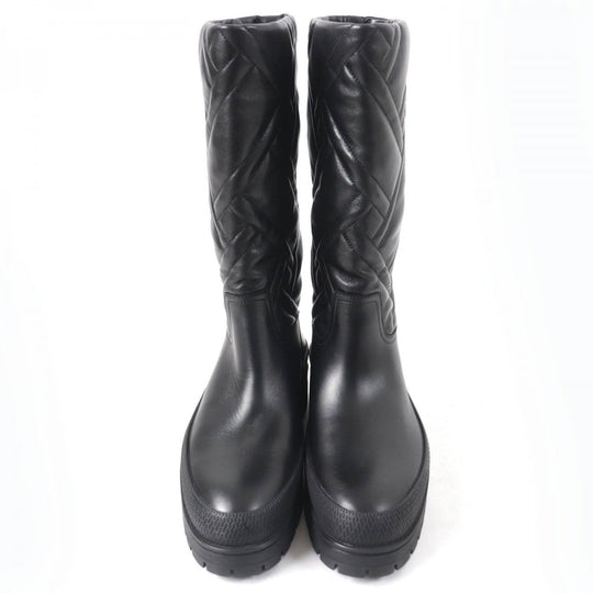 HERMES Knee-high boots 222048Z Main: Leather black Fuji Women 38.5 Used Authentic