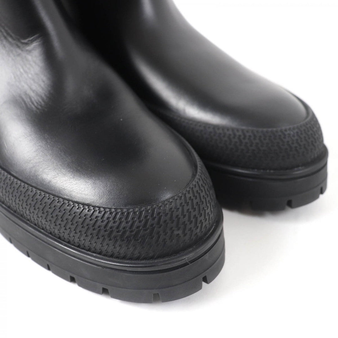 HERMES Knee-high boots 222048Z Main: Leather black Fuji Women 38.5 Used Authentic