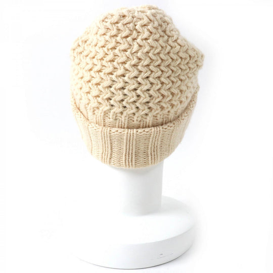 CHANEL Knit cap Main: 100% cashmere Ivory SPORTS Women Used Authentic