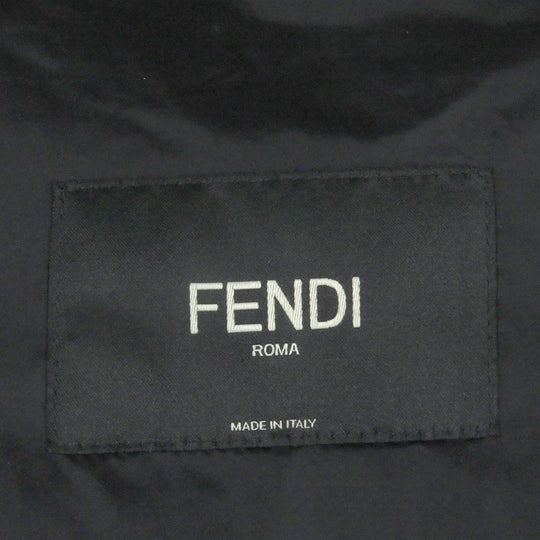 FENDI Down jacket FAA641 Main: 92% nylon, 8% polyurethane, 52% cotton, 48% polyester, lining: 100% nylon Brown black mens 46 Used Authentic