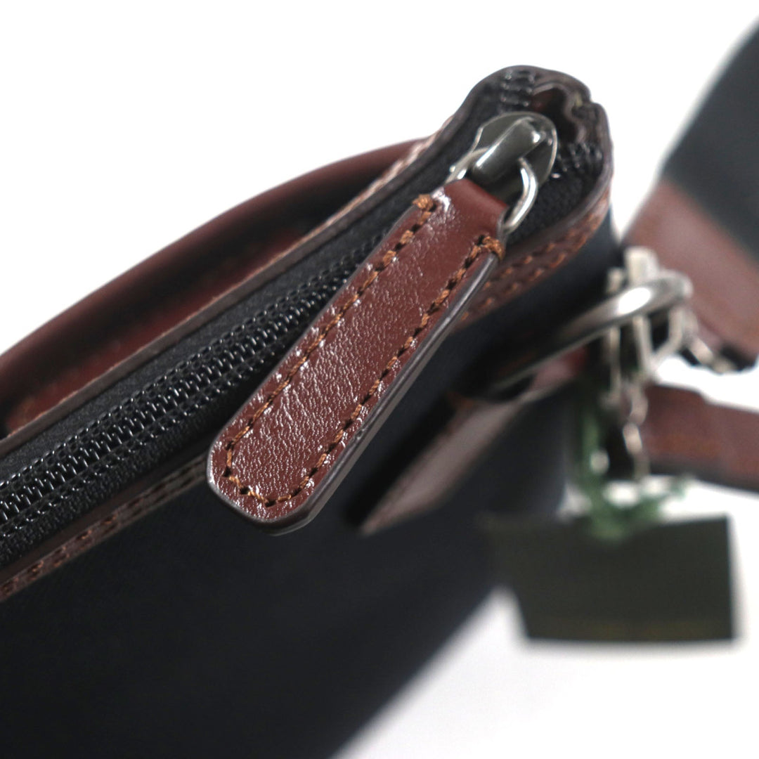 HUNTING WORLD Shoulder Bag canvas Black dark brown