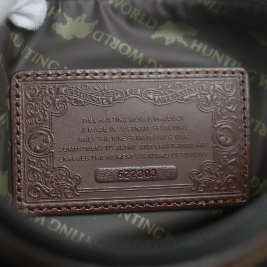 HUNTING WORLD Shoulder Bag canvas Black dark brown
