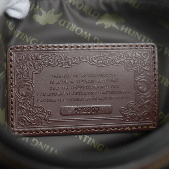 HUNTING WORLD Shoulder Bag canvas Black dark brown