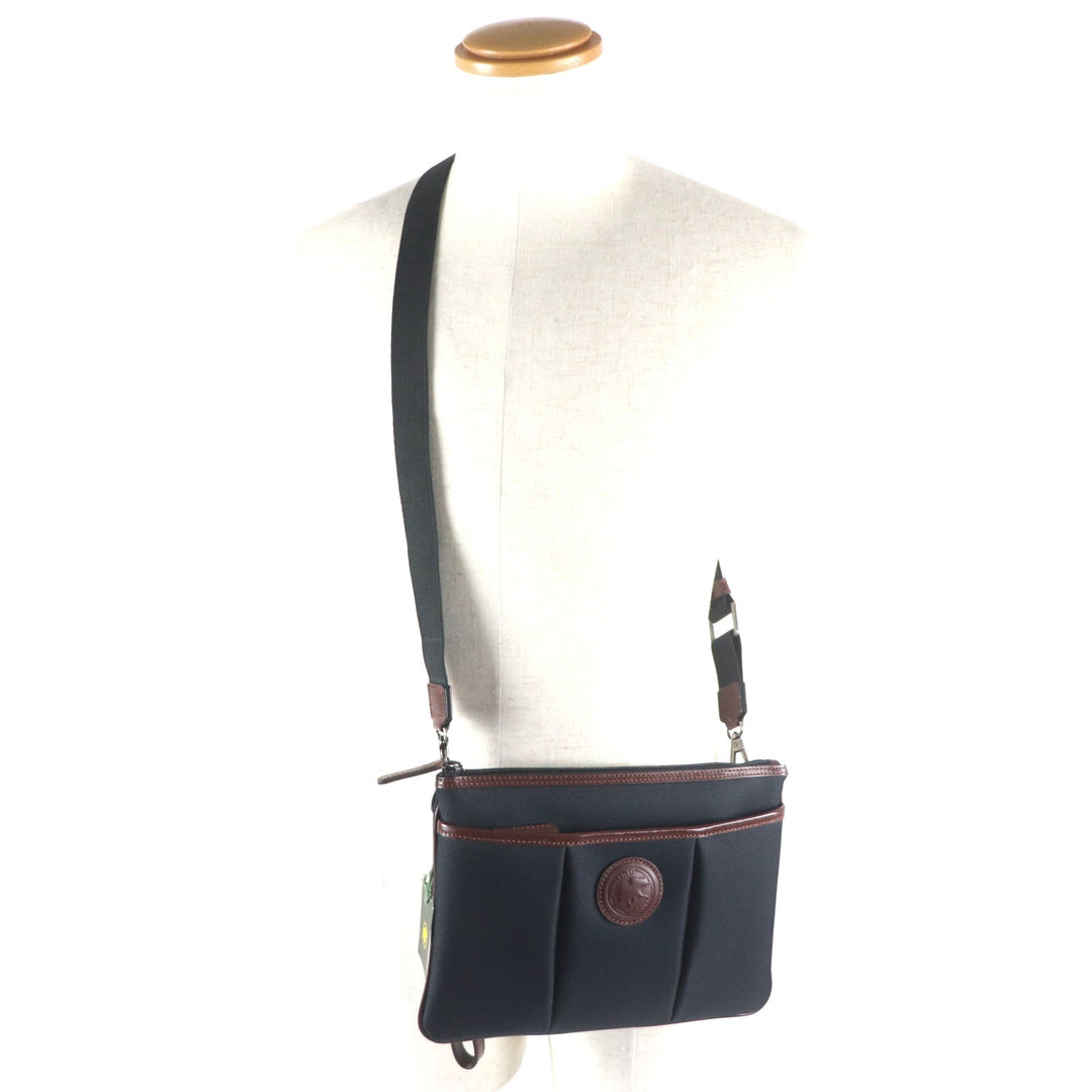 HUNTING WORLD Shoulder Bag canvas Black dark brown