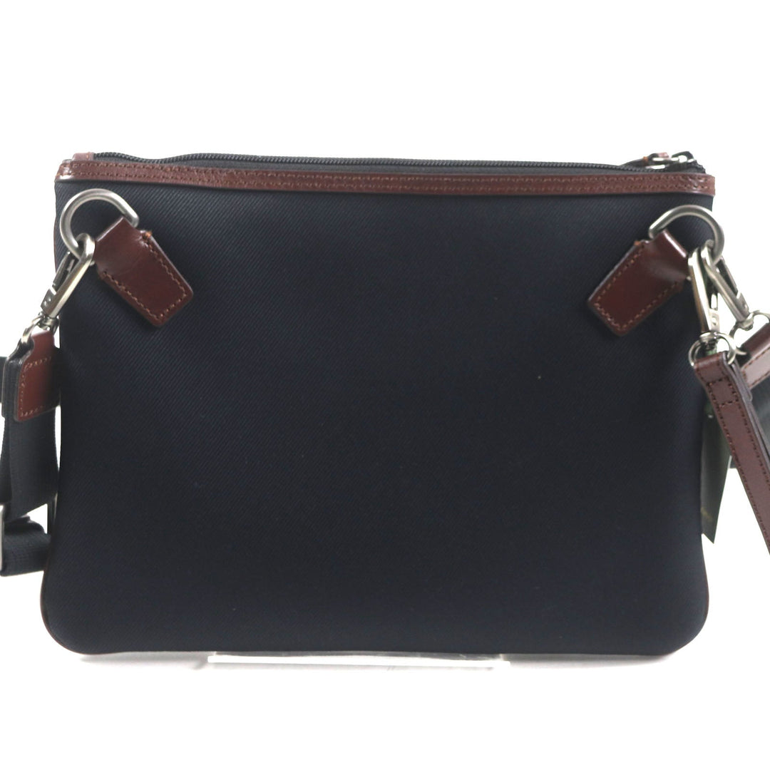 HUNTING WORLD Shoulder Bag canvas Black dark brown