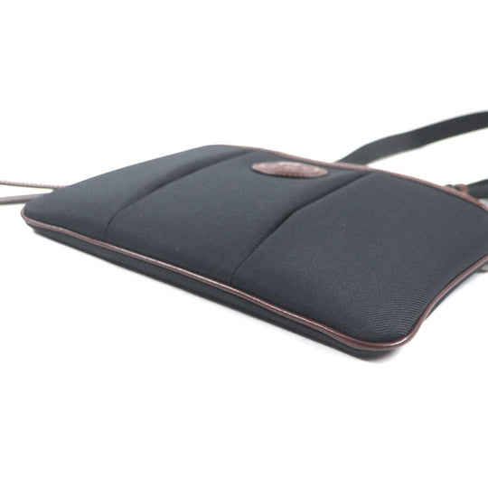 HUNTING WORLD Shoulder Bag canvas Black dark brown