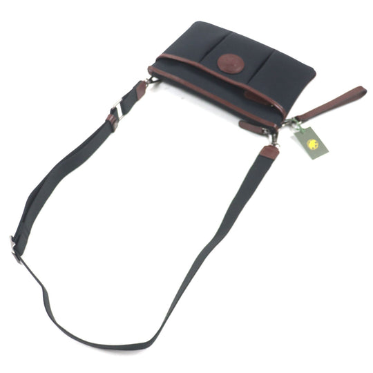 HUNTING WORLD Shoulder Bag canvas Black dark brown