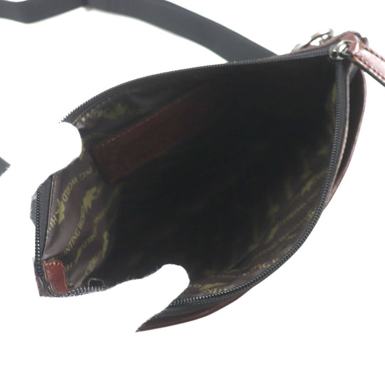 HUNTING WORLD Shoulder Bag canvas Black dark brown