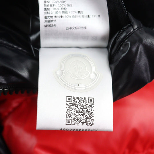 MONCLER Down jacket H20911A00197 5950K Outer: 100% polyester, Lining: 100% nylon, Part: 100% nylon, Part: 80% nylon, Part: 20% polyurethane Red black ZUBAIR GIUBBOTTO mens 2 Used Authentic