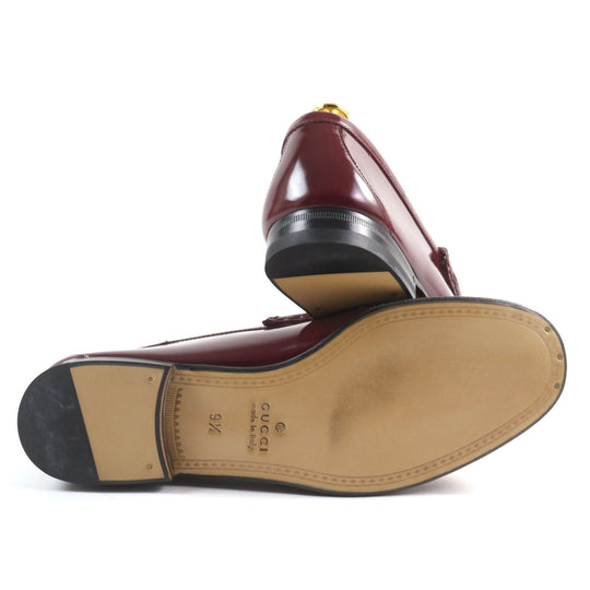 GUCCI loafers 387598 Main: Patent leather Burgundy 1953 mens 9.5 Used Authentic