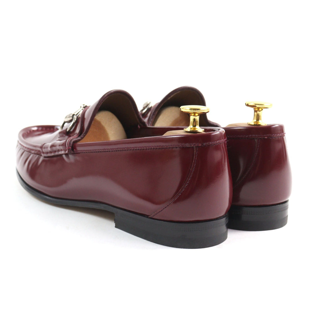 GUCCI loafers 387598 Main: Patent leather Burgundy 1953 mens 9.5 Used Authentic