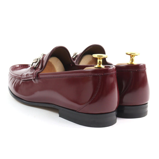 GUCCI loafers 387598 Main: Patent leather Burgundy 1953 mens 9.5 Used Authentic