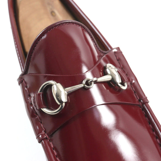 GUCCI loafers 387598 Main: Patent leather Burgundy 1953 mens 9.5 Used Authentic