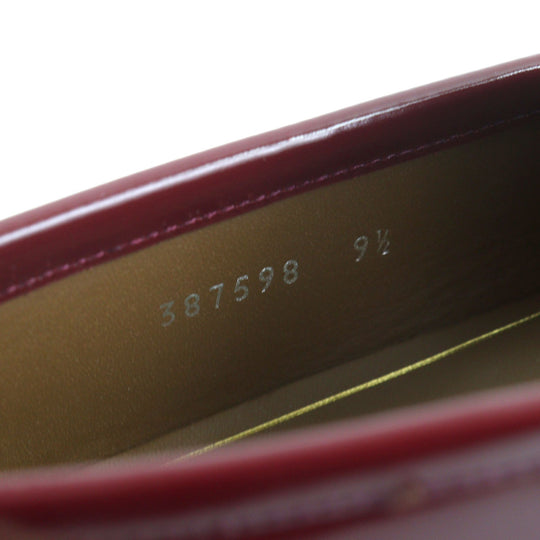 GUCCI loafers 387598 Main: Patent leather Burgundy 1953 mens 9.5 Used Authentic