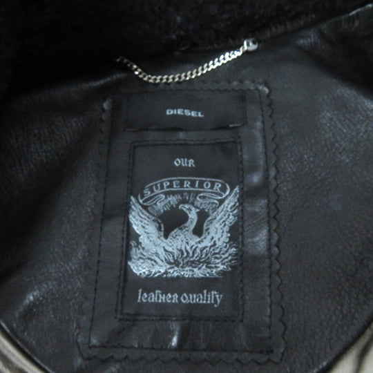 DIESEL Jacket Outer: Cowhide, Lining: 100% acetate, Part: 100% acetate black Women S Used Authentic