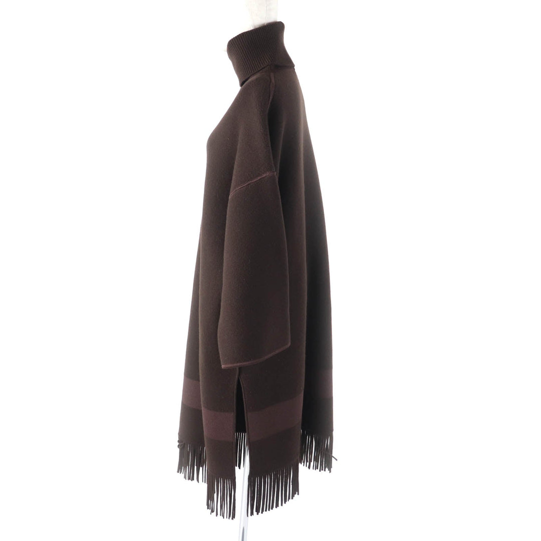 HERMES one piece Main: 75% wool, Main: 19% cashmere, Main: 5% nylon, Main: 1% polyurethane, Part: 80% wool, Part: 1% polyurethane, Part: 100% silk Brown Women 34 Used Authentic